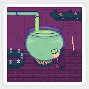 Witches' Brew Factory Pixel Art Sticker